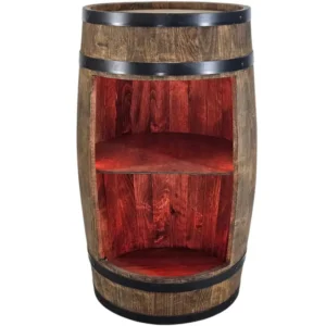 Pusty barek z beczki LED RGB z czerwonym podświetleniem wnętrza