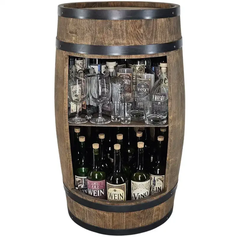 Barek beczka drewniana na alkohol w kolorze ciemny brąz (wenge).